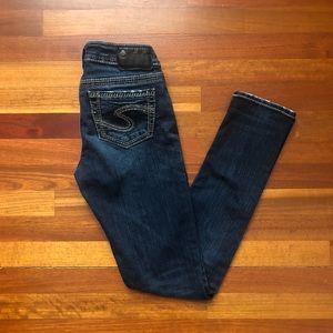 Silver Jeans Aiko Mid-Rise Skinny Dark Wash